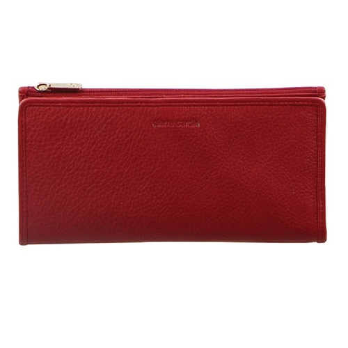 Pierre Cardin Italian BiFold Leather Ladies Wallet - RED